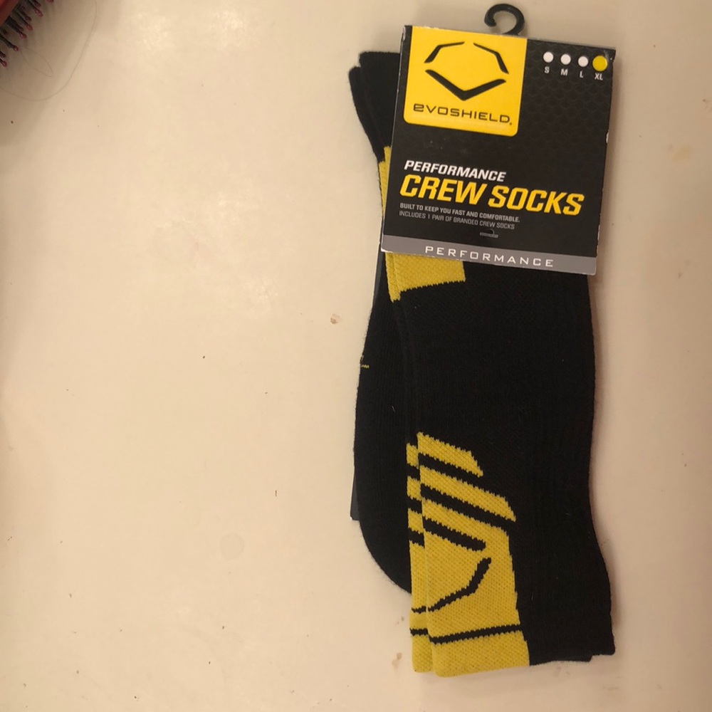Evoshield socks XL black w/yellow